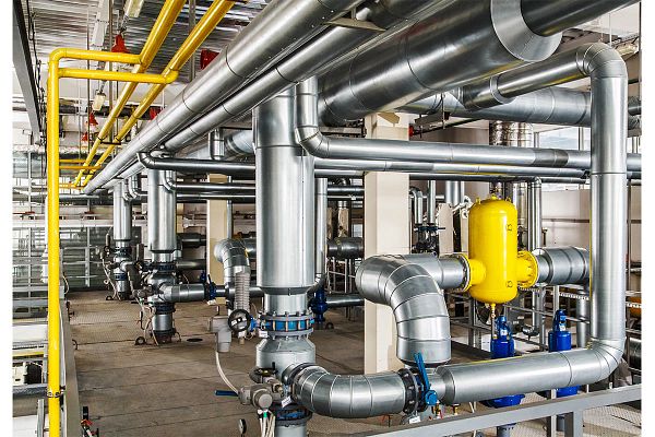 Commercial HVAC infrastructure using saturated steam lines.
