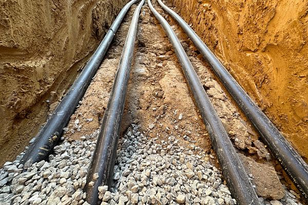 Geothermal piping for ground source heat pumps