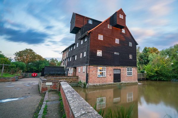 Old Houghton Mill at sunset in Cambridgeshire. England