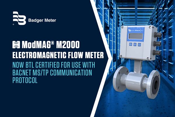 M2000 Electromagnetic flow meter certified for use with BACNET MS/TP Communications Protocol